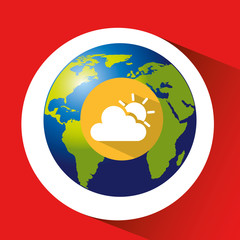 map with icon cloud and sun weather graphic vector illustration eps 10