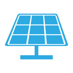 solar panel energy blue icon over white background. vector illustration