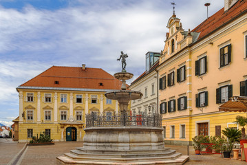 Obraz premium Market square in Sankt Veit an der Glan, Austria
