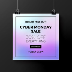 Cyber monday concept design for banner, flyer and advertisement