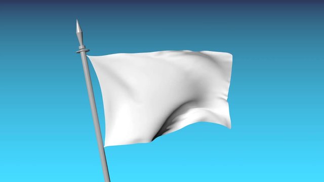 White flag waving on the sky