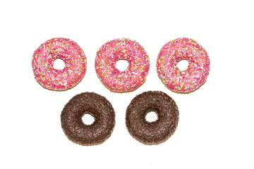 Olympic donuts isolated on white