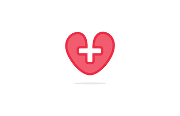 Obraz premium heart cross healthy logo