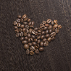 coffee attributes on a wooden background