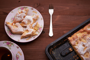 pieces of apple pie on a plate