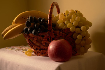 still life fruit basket