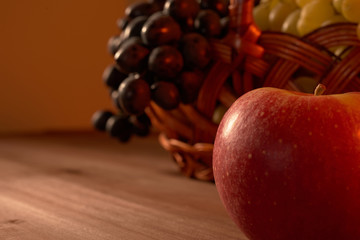 still life fruit basket