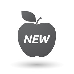 Isolated apple fruit with    the text NEW