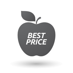 Isolated apple fruit with    the text BEST PRICE