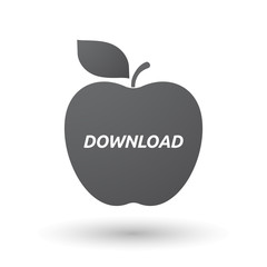 Isolated apple fruit with    the text DOWNLOAD