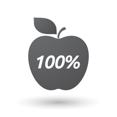 Isolated apple fruit with    the text 100%