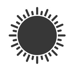 silhouette of sun icon over white background. vector illustration