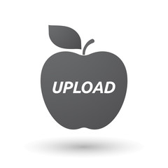 Isolated apple fruit with    the text UPLOAD