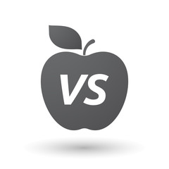 Isolated apple fruit with    the text VS