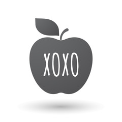 Isolated apple fruit with    the text XOXO