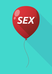 Long shadow balloon with    the text SEX