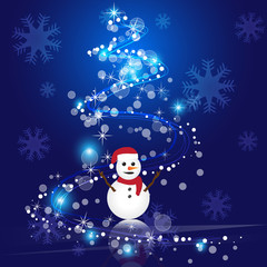 abstract christmas blue vector background