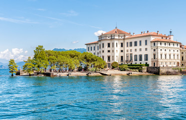 Fototapeta na wymiar Bella Island or Isola Bella with Renaissance palace on Maggiore lake, Stresa, Italy 