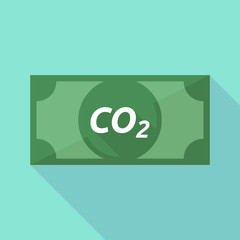 Long shadow bank note with    the text CO2