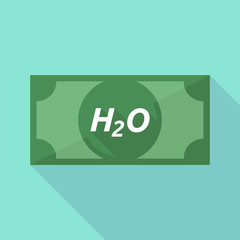 Long shadow bank note with    the text H2O