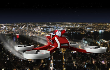 funny Santa on UAV drone - 126443954