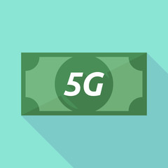 Long shadow bank note with    the text 5G