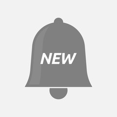 Isolated bell icon with    the text NEW