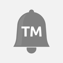 Isolated bell icon with    the text TM