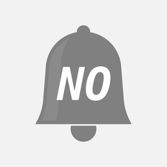 Isolated bell icon with    the text NO