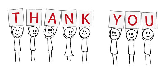 Obraz premium THANK YOU - People holding signs