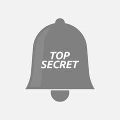 Isolated bell icon with    the text TOP SECRET