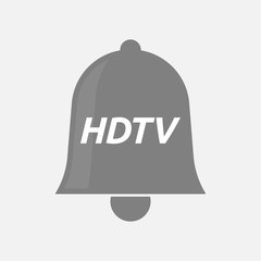 Isolated bell icon with    the text HDTV