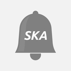 Isolated bell icon with    the text SKA