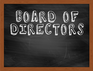 BOARD OF DIRECTORS handwritten text on black chalkboard