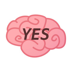 Isolated brain icon with    the text YES