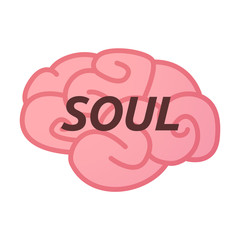 Isolated brain icon with    the text SOUL