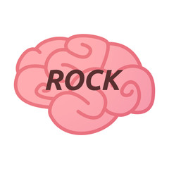 Isolated brain icon with    the text ROCK