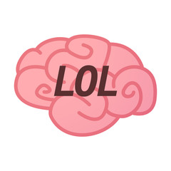 Isolated brain icon with    the text LOL