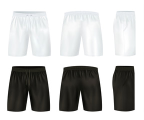 Black And White Shorts Icon Set - 126445738