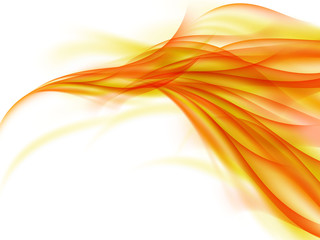 Fototapeta premium Abstract background with orange lines connecting together on white, abstract fire lines, fiery smoke, vector illustration