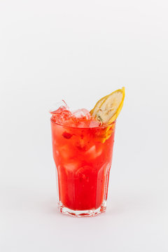 Red berry lemonade on a white background