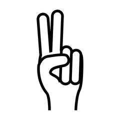 counting two fingers up hand gesture icon image vector illustration design 