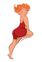 Illustration of a Cute Sexy Devil. Cartoon