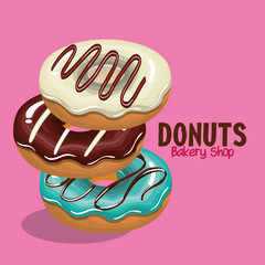 delicious donuts bakery shop vector illustration design