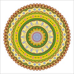 Circle mandala pattern. Vintage decorative round element. Circle ornament. East motif. Vector illustration.