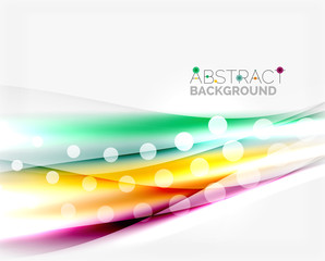 Fototapeta premium Shiny color lines on white background - motion