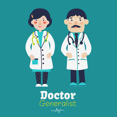 Portrait of young and smiling male and female doctor