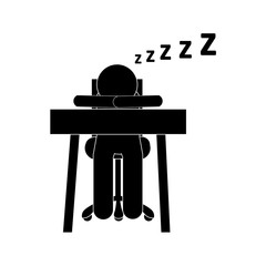 person sleeping office icon image vector illustration design 