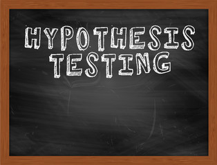 HYPOTHESIS TESTING handwritten text on black chalkboard