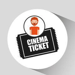 cartoon man icon ticket cinema graphic vector illustration eps 10